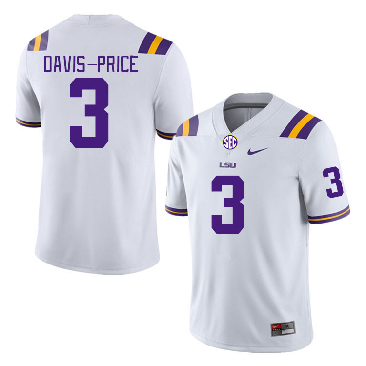 LSU Tigers #3 Tyrion Davis-Price College Football Jerseys Stitched Sale-White